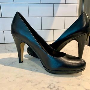 Franco Sarto Cicero Platform 4” Heels in Black Leather